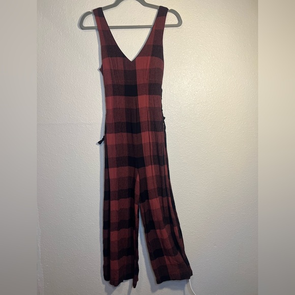 Anthro Ett:twa Plaid Check Wide-leg Jumpsuit - Picture 5 of 9